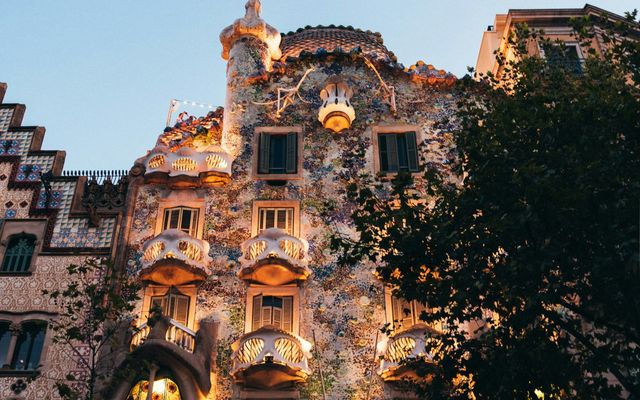 Casa Batlló, Gaudí’s mosaic façade in Barcelona